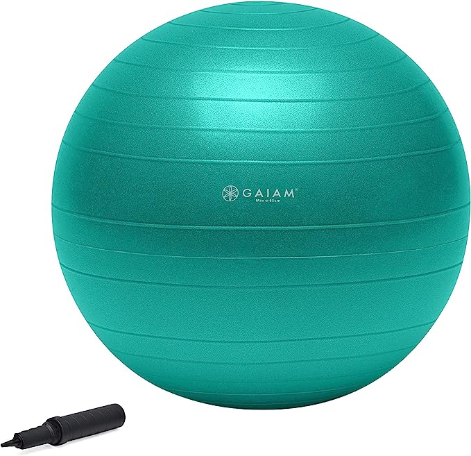 Gaiam Total Body Balance Ball Kit - Includes Anti-Burst Stability Exercise Yoga Ball, Air Pump, Workout Program  #ad